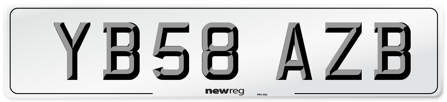 YB58 AZB Number Plate from New Reg